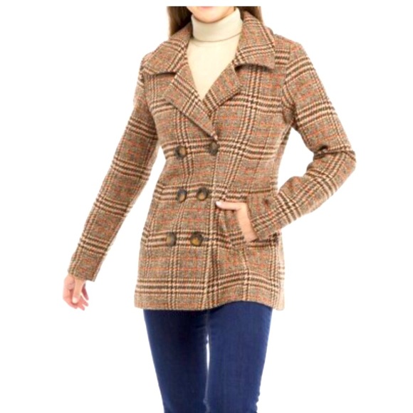 Beautiful Pea Coat, Colors Brown & Tan, Women’s Size Medium, used $30.00 - Picture 1 of 1